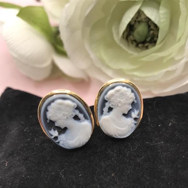 18ct Gold Cameo Clip On Earrings