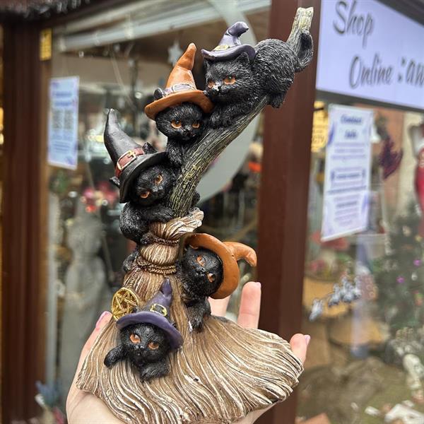 Cats on a Broomstick Ornament