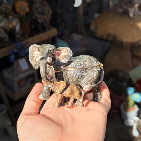 Elephant and baby Trinket Box