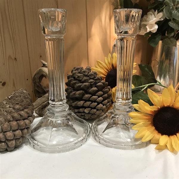 Pair of Glass Candlesticks