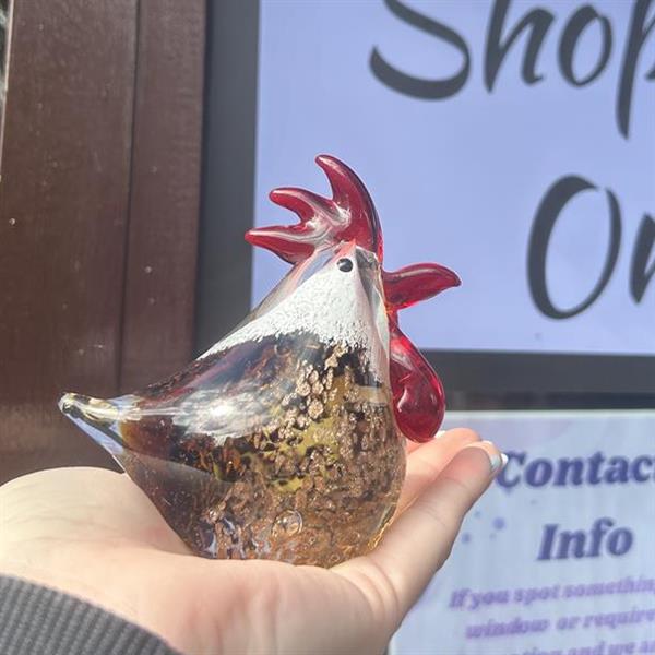 Glass Chicken Ornament