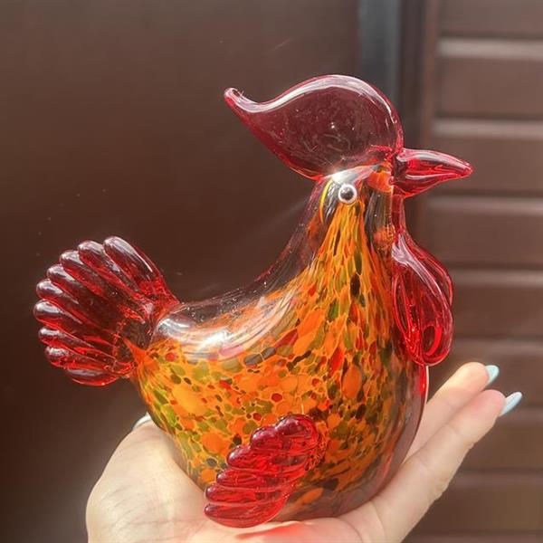 Glass Cockerel Ornament