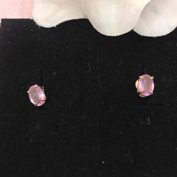 Gold and Pink Sapphire Earrings