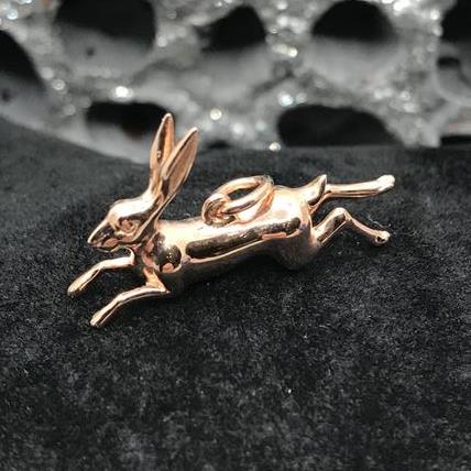 Gold Plated Running Hare Pendant