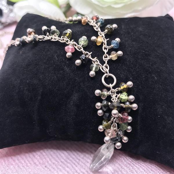 Green Amethyst and Tourmaline Necklace