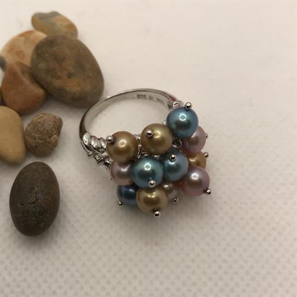 Silver Cluster Charm Ring