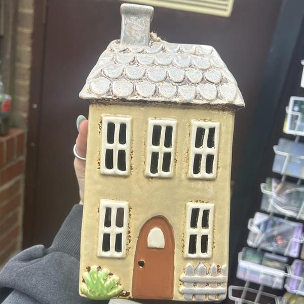 Large Beige House Tealight
