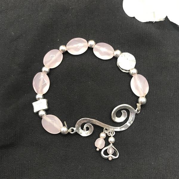 Rose Quartz Silver Bracelet