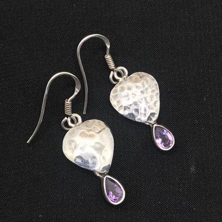 Silver and Amethyst Earrings
