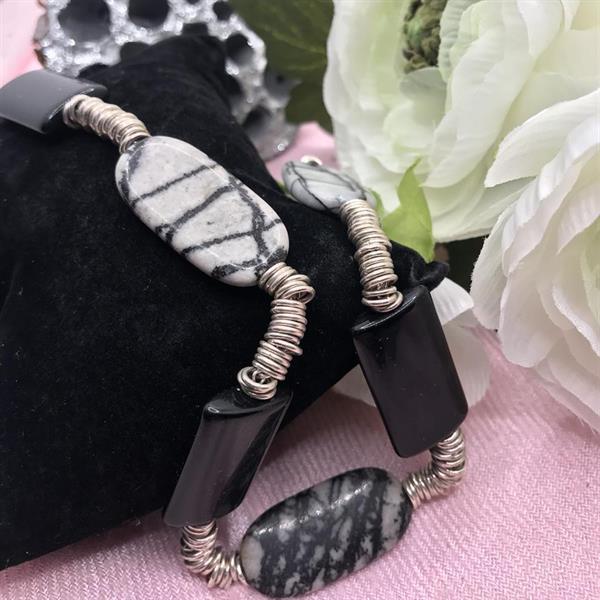 Silver/Black Onyx Chunky Necklace