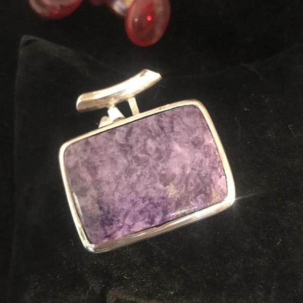 Silver and Charoite Pendant