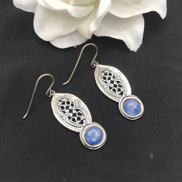 Silver and Lapis Drop Earrings