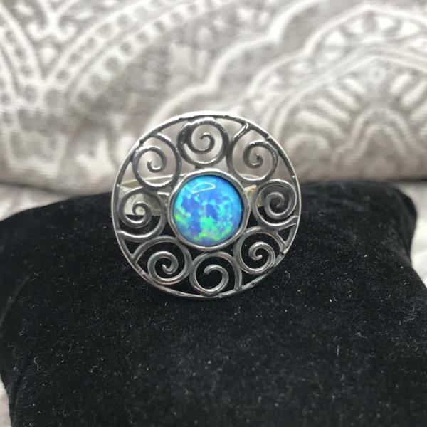Silver and Opalique Ring