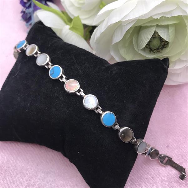 Silver/Turquoise and Mother of Pearl Bracelet