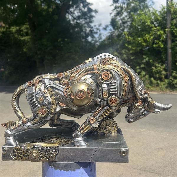 Large Steam Punk Style Bull Ornament