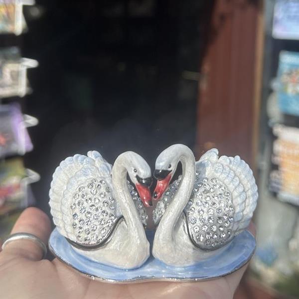Swans in Love Trinket Box