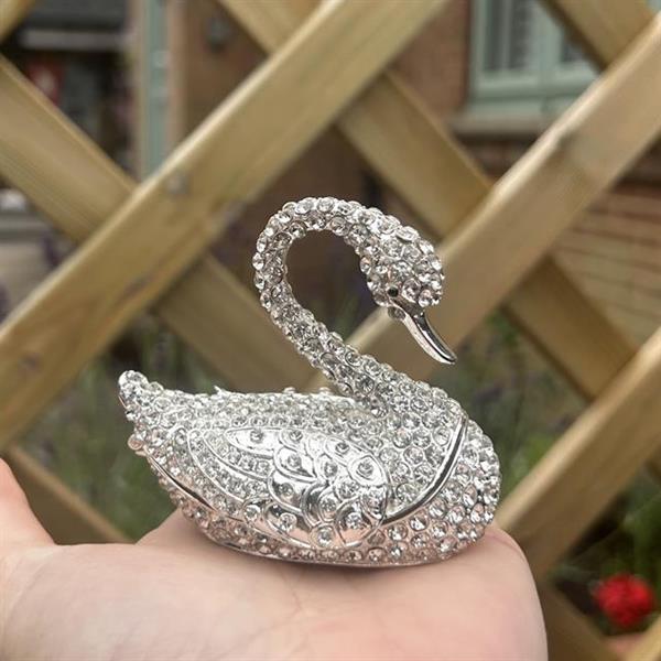 Crystal Swan Trinket Box
