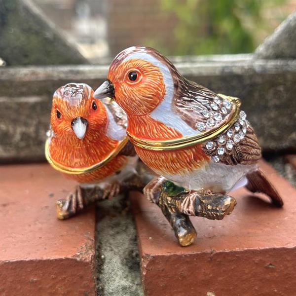 Double Robin Trinket Box