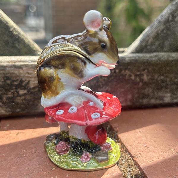 Mouse on a Mushroom Trinket Box