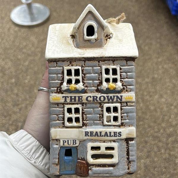 The Crown Pub tea light pottery