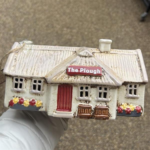 There Plough Pub tea light pottery