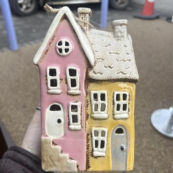 Pink & Yellow house tea light